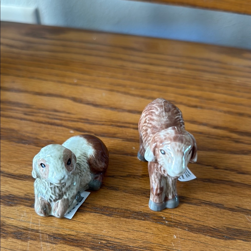 Ceramic Sheep and Lamb Figurine Set - salt and pepper shakers